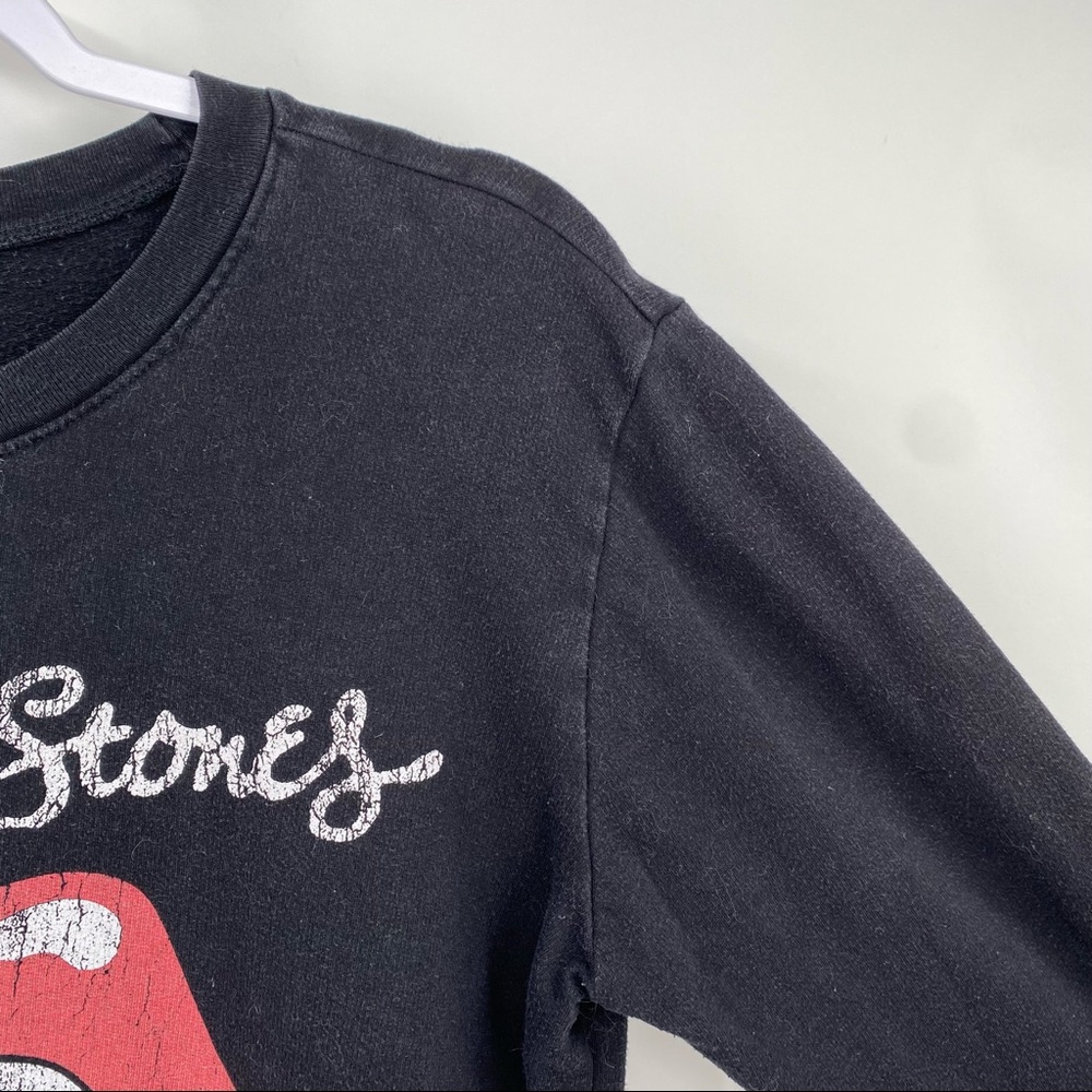Forever 21 Bravado The Rolling Stones Lips Tongue Sweatshirt BLACK Size Small - Picture 4 of 11